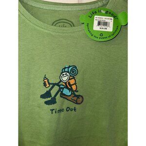 NWT Life is Good Women's T-Shirt Hiker "Time Out" Size Medium